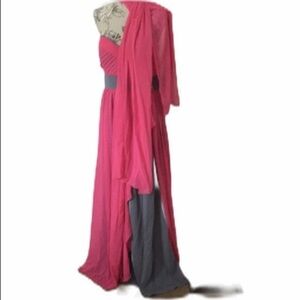 🆕 Liz Fields Pink Gray Long Dress 14